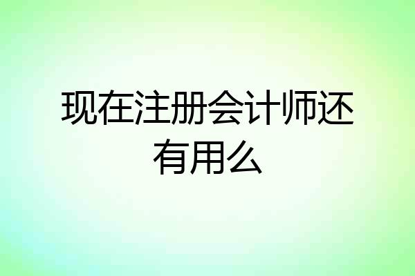 现在注册会计师还有用么