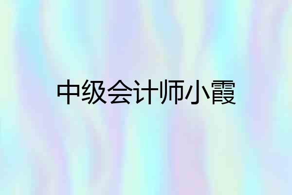 中级会计师小霞