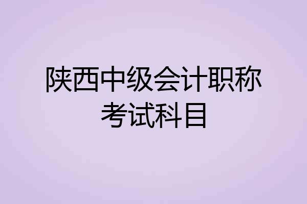 陕西中级会计职称考试科目