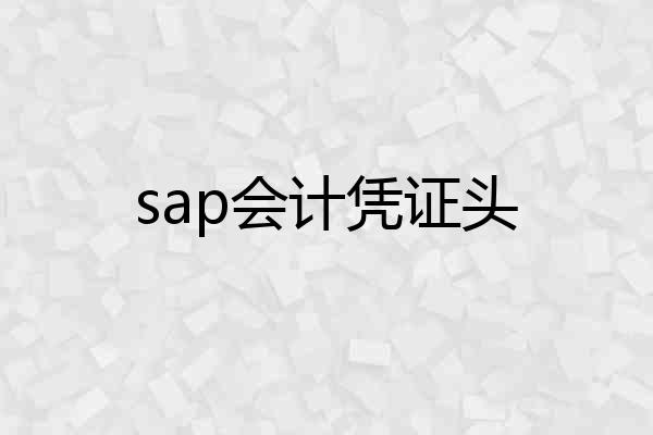 sap会计凭证头