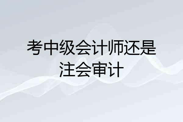 考中级会计师还是注会审计
