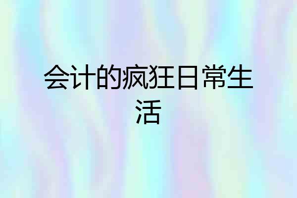 会计的疯狂日常生活