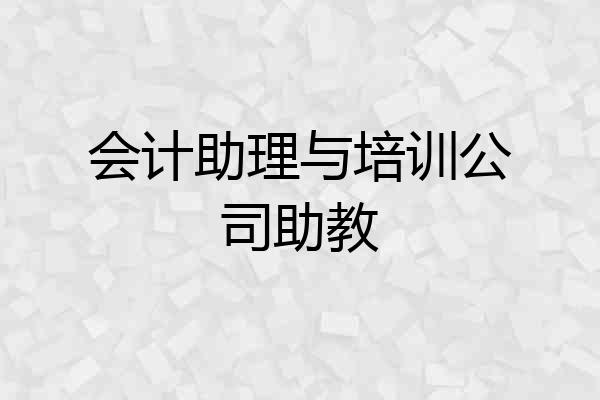 会计助理与培训公司助教
