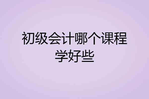 初级会计哪个课程学好些