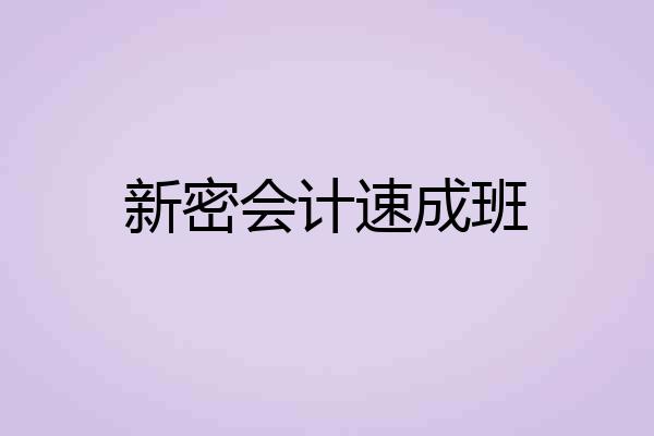 新密会计速成班