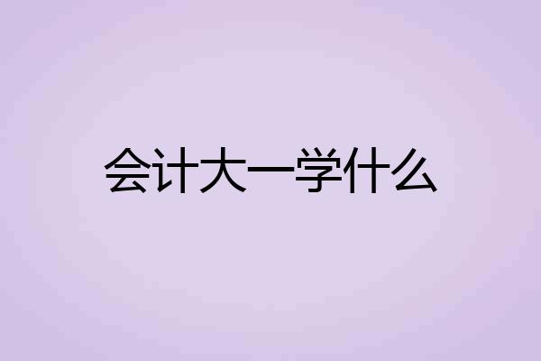 会计大一学什么