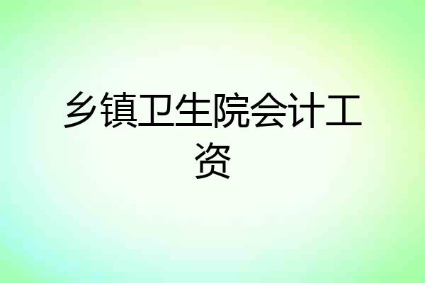 乡镇卫生院会计工资