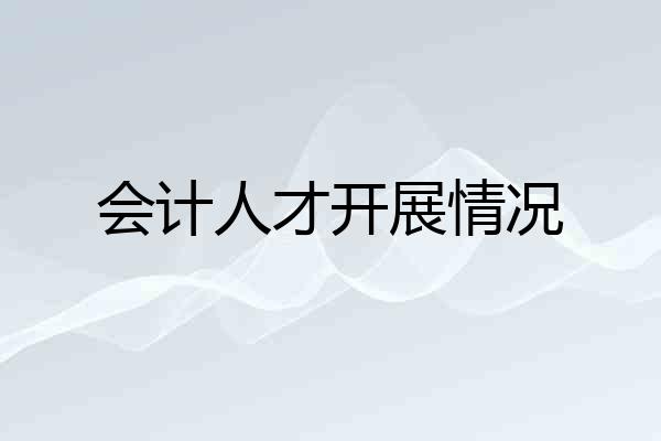会计人才开展情况