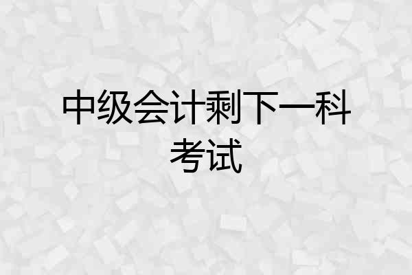 中级会计剩下一科考试