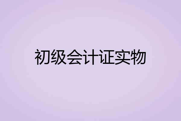 初级会计证实物