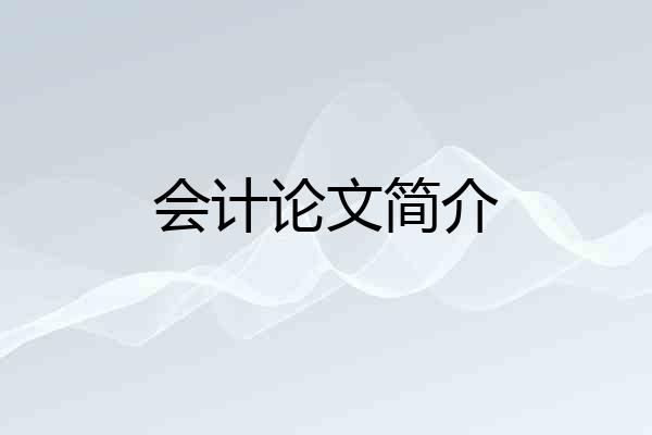 会计论文简介