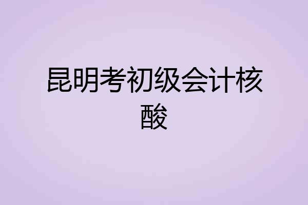 昆明考初级会计核酸