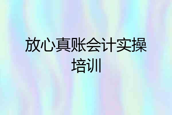 放心真账会计实操培训