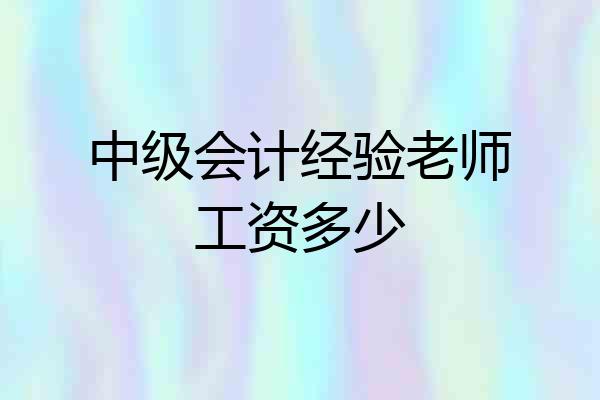 中级会计经验老师工资多少