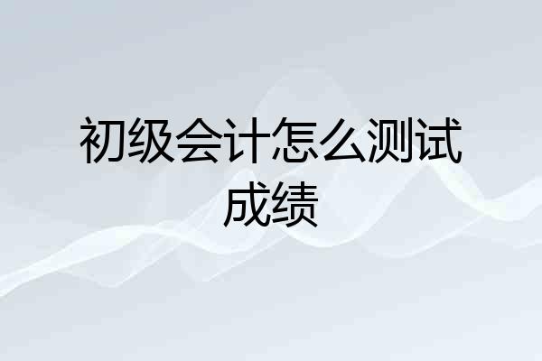 初级会计怎么测试成绩