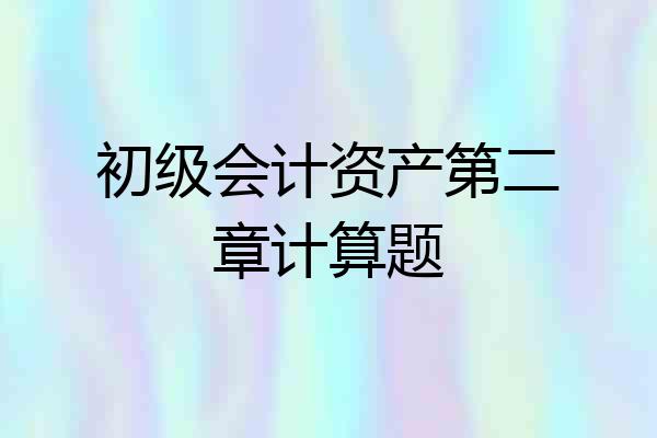 初级会计资产第二章计算题