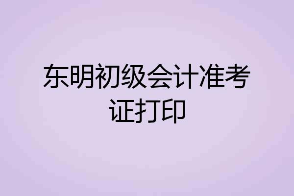 东明初级会计准考证打印