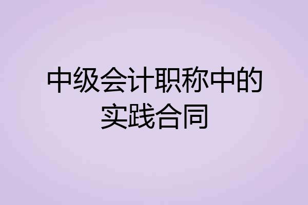 中级会计职称中的实践合同