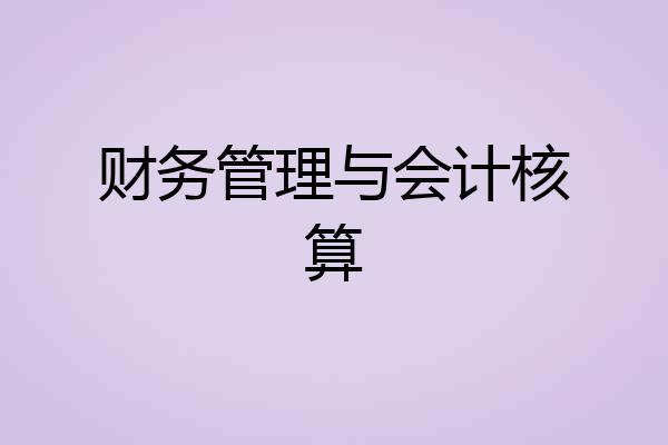 财务管理与会计核算
