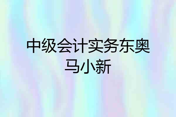 中级会计实务东奥马小新