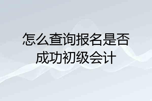 怎么查询报名是否成功初级会计