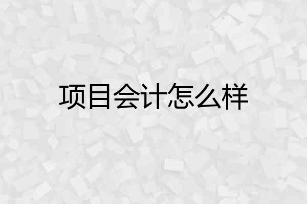 项目会计怎么样