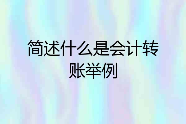 简述什么是会计转账举例
