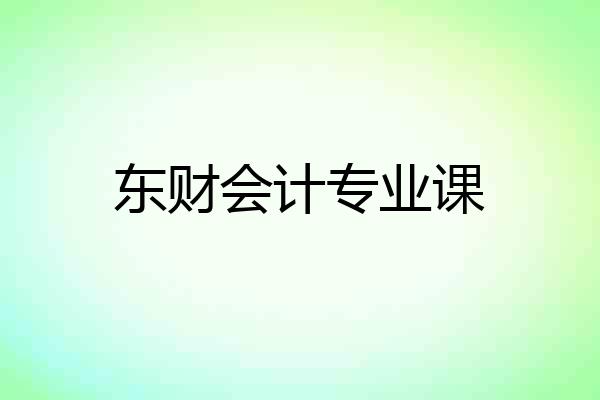 东财会计专业课