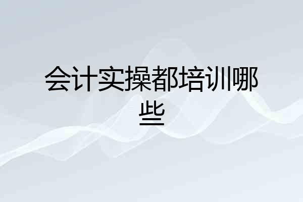 会计实操都培训哪些