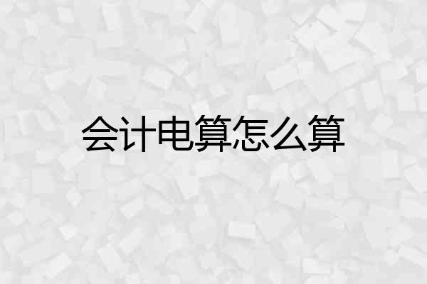 会计电算怎么算