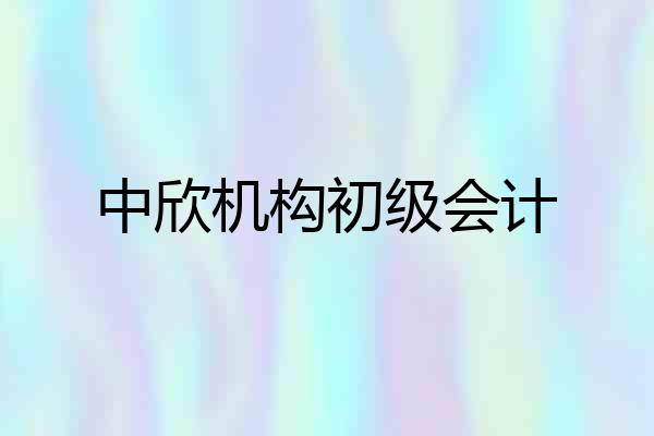 中欣机构初级会计
