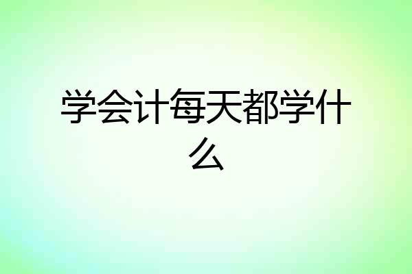 学会计每天都学什么