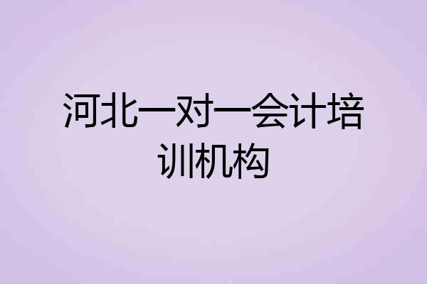 河北一对一会计培训机构