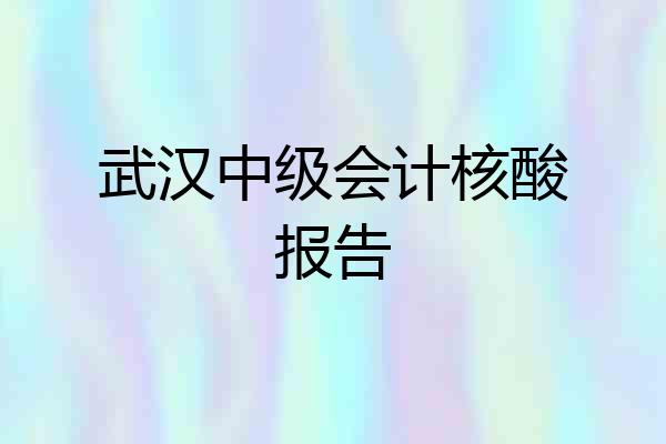 武汉中级会计核酸报告