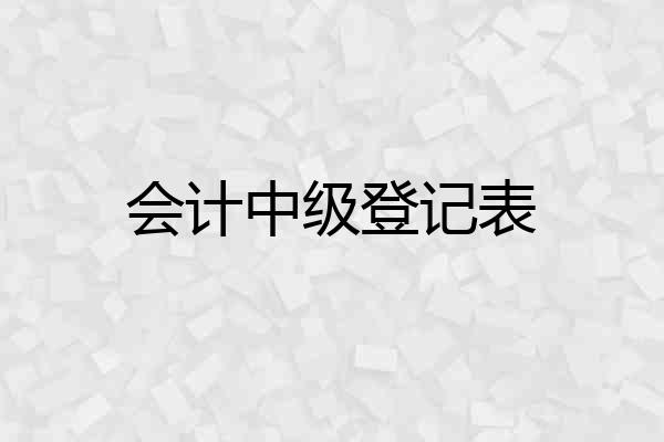 会计中级登记表