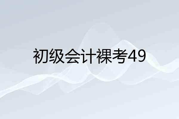 初级会计裸考49