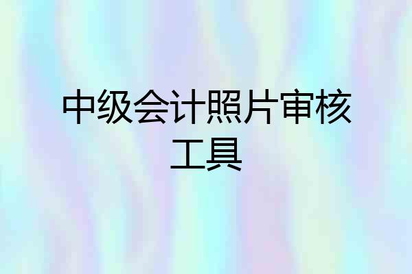 中级会计照片审核工具