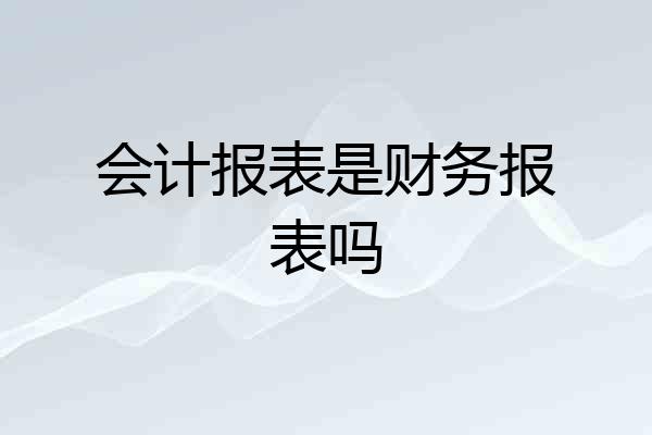 会计报表是财务报表吗