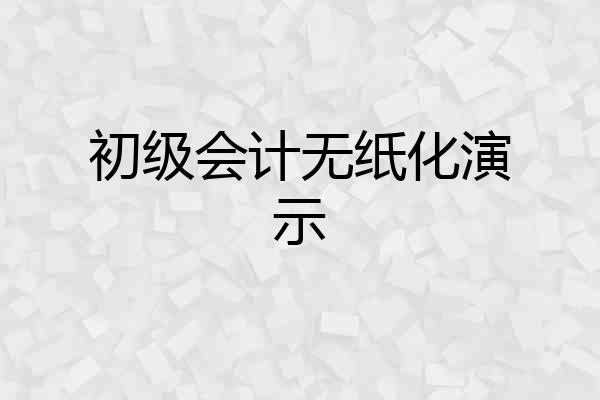 初级会计无纸化演示