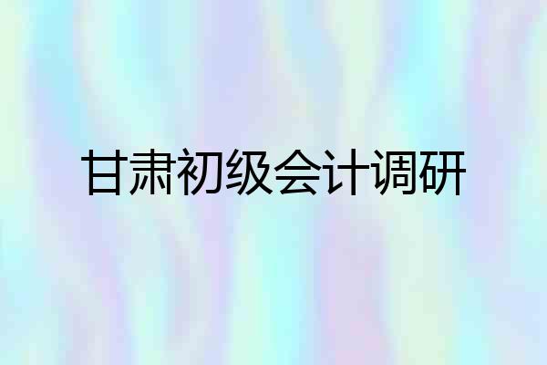 甘肃初级会计调研