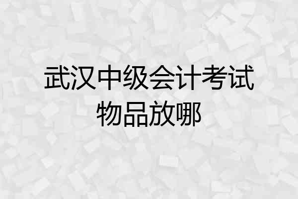 武汉中级会计考试物品放哪