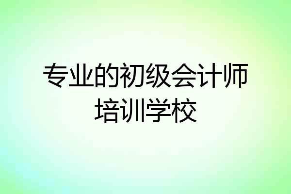 专业的初级会计师培训学校