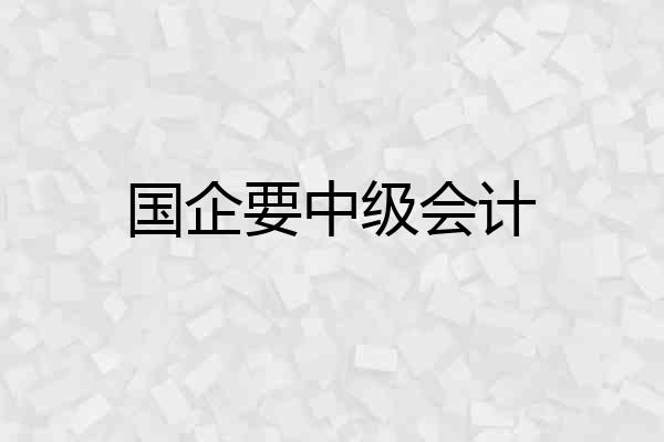 国企要中级会计