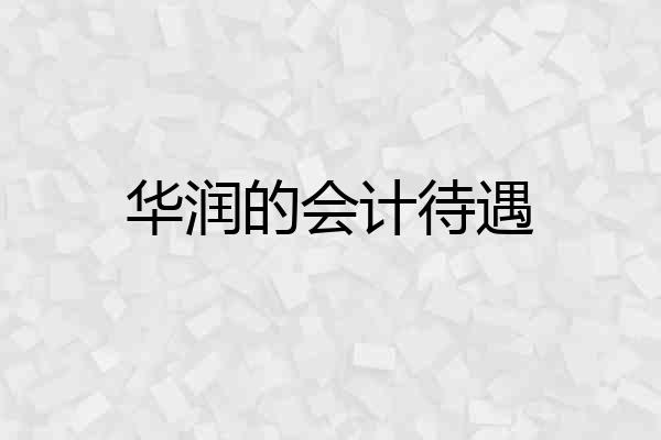 华润的会计待遇