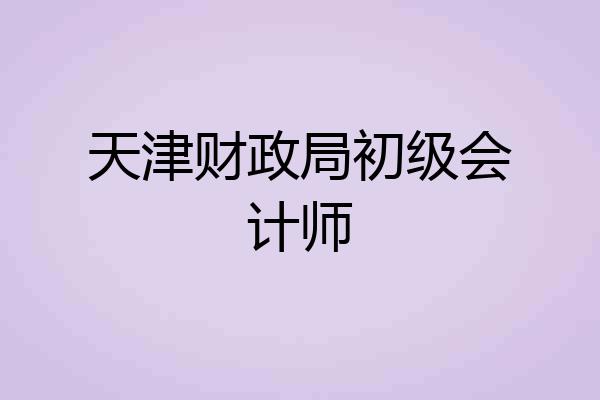 天津财政局初级会计师