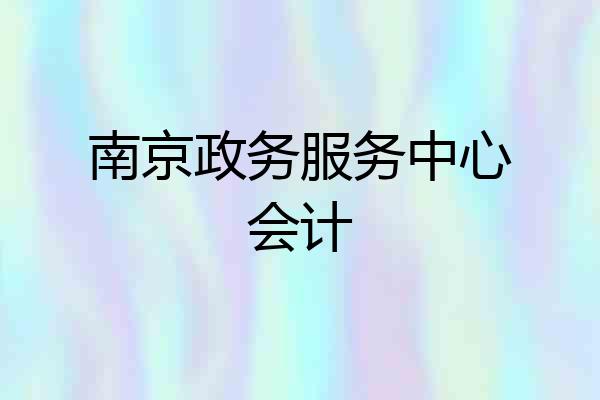 南京政务服务中心会计