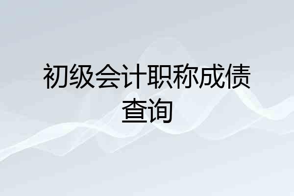 初级会计职称成债查询