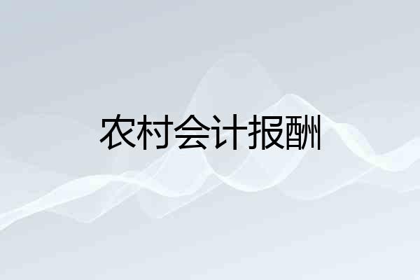 农村会计报酬
