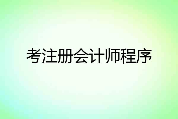 考注册会计师程序