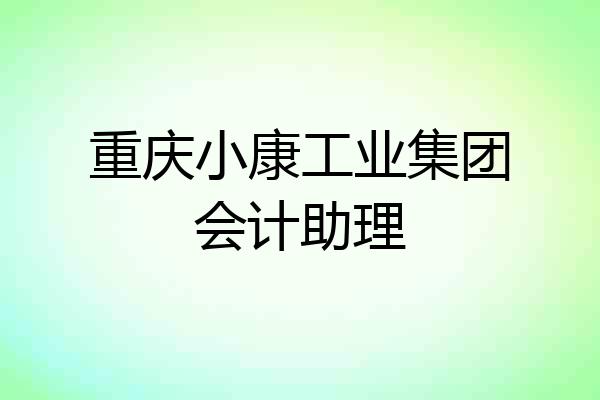 重庆小康工业集团会计助理